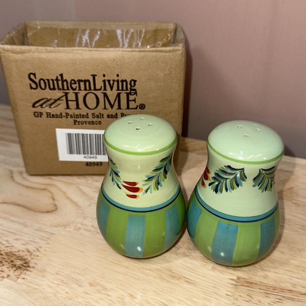SL@H Provence Salt & Pepper Set Hand Painted by Gail Pittman